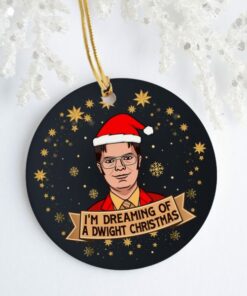 Im Dreaming Of A Dwight Decorative Christmas Holiday Ornament