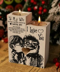 For My Wife - I Love You - Candle Holder With Heart