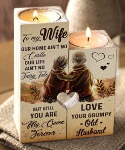 For My Wife - You Are My Queen Forever - Candle Holder With Heart