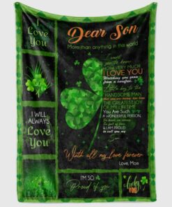Dear Son More Than Anything In This World St Patrick’s Day Irish Fleece Blanket, Mink Sherpa Blanket