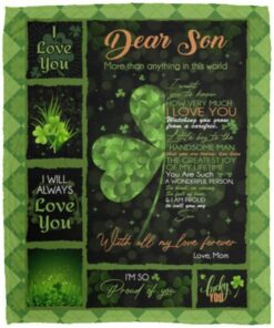 Dear Son More Than Anything In This World St Patrick’s Day Irish Fleece Blanket, Mink Sherpa Blanket