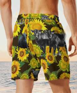 Black Angus Cattle Loves Hawaiian Shirts, Beach Short