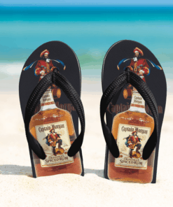 Captain Morgan Rum Flip Flops, beach sandals, pool slippers, shower shoes