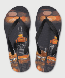 Jack Daniel's Flip Flops, beach sandals, pool slippers, shower shoes