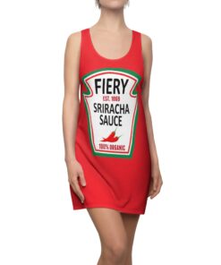 Fiery Sriracha Sauce Halloween Costume Dress Women’s Cut And Sew Racerback