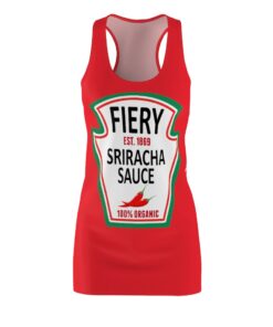 Fiery Sriracha Sauce Halloween Costume Dress Women’s Cut And Sew Racerback