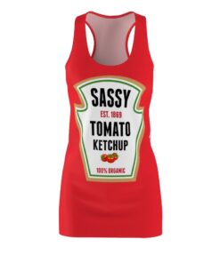 Sassy Tomato Ketchup Halloween Costume Dress Women’s Cut And Sew Racerback