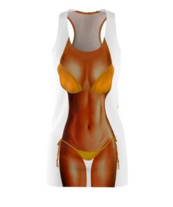 Belly Fat Brown Yellow Bikini Costume Halloween Dress 1