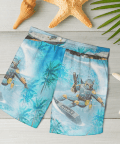 Boba Fett Surfing Star Wars Hawaiian Shirts, Beach Short