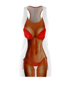 Red Bikini Body Skin Tones Brown Costume Halloween Dress
