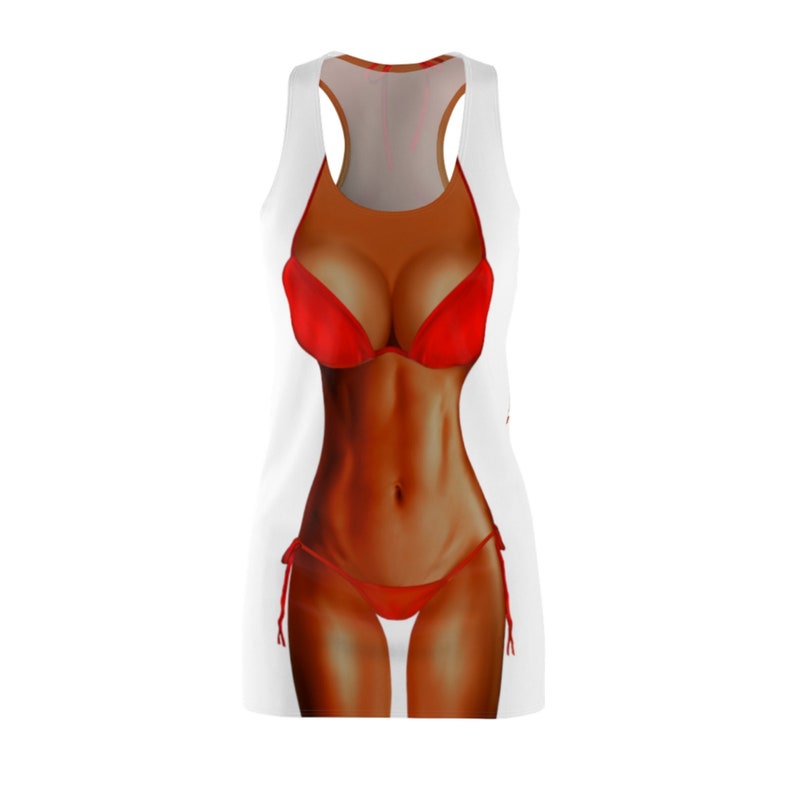 Red Bikini Body Skin Tones Brown Costume Halloween Dress Red Bikini Body Skin Tones Brown Costume Halloween Dress