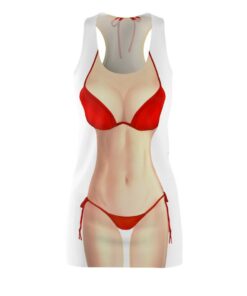 Red Bikini Body Skin Tones Fair Costume Halloween Dress