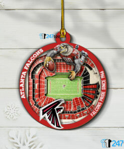 Atlanta Falcons NFL 3D Stadium Christmas Wood Ornament 1