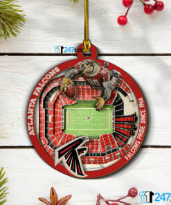 Atlanta Falcons NFL 3D Stadium Christmas Wood Ornament