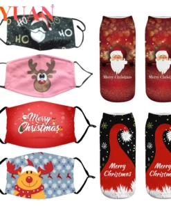 Christmas Gift Socks Face mask 2021 Christmas Decoration For Home Xmas Navidad Natal New Year 2022 1