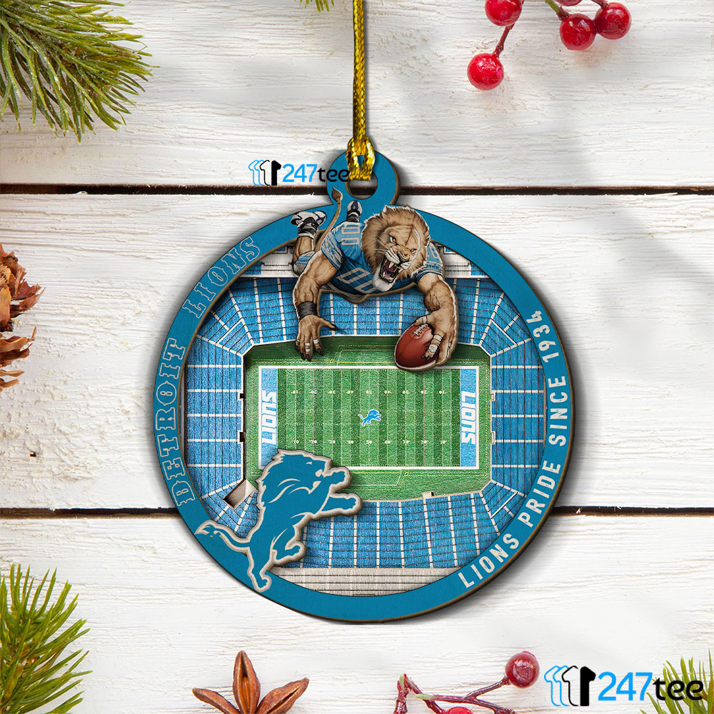 Detroit Lions 3D NFL Stadium Christmas Wood Ornament Detroit Lions 3D NFL Stadium Christmas Wood Ornament