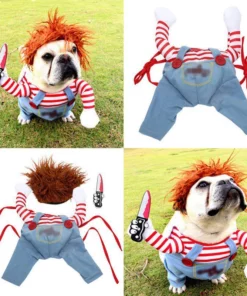Funny Dog Clothes Dogs Cosplay Costume Halloween Comical Outfits Holding a Knife Set Pet Cat Dog Festival Party Clothing 1