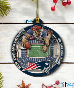 Gift Ornament New England Patriots NFL 3D Stadium Christmas Wood Ornament