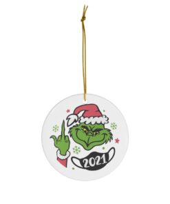 Grinch Giving the Finger Merry Fucking Christmas 2021 ornament