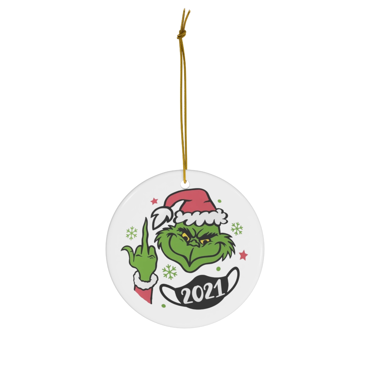 Grinch Giving the Finger Merry Fucking Christmas 2021 ornament Grinch Giving the Finger Merry Fucking Christmas 2021 ornament