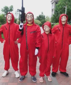 Halloween Anime Salvador Dali Movie The House of Paper La Casa De Papel Cosplay Party Hooded Money Heist Costume Face Mask 2
