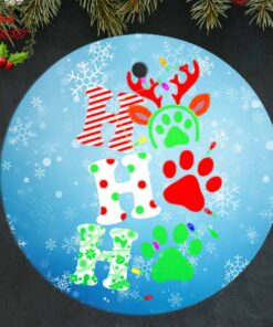 Ho Ho Ho Dog Paw Christmas 2021 ornament
