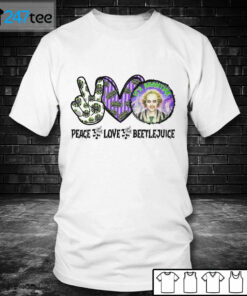 Men T shirt Beetlejuice Its Show Time Peace Love Halloween Shirt