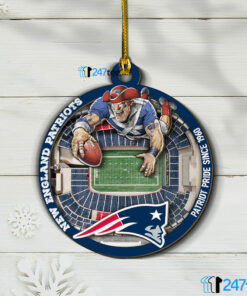 New England Patriots NFL 3D Stadium Christmas Wood Ornament