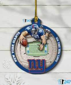 New York Giants NFL 3D Stadium Christmas Wood Ornament 1