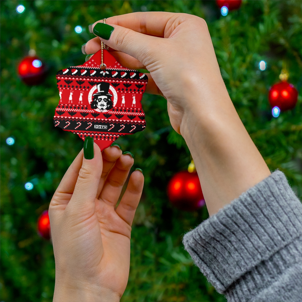 Svengoolie Holiday Knit Ugly Christmas Ornament Snowflake 1 Svengoolie Holiday Knit Ugly Christmas Ornament Snowflake 1
