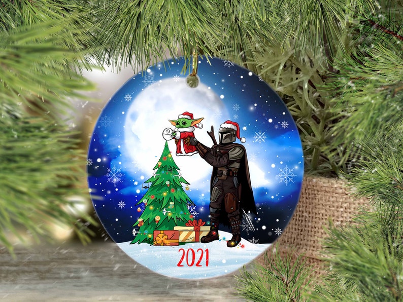 The Mandalorian baby yoda Christmas ornament 2 The Mandalorian baby yoda Christmas ornament 2
