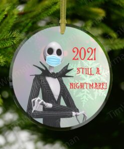 The Nightmare Before Christmas Ornament 2021 Still A Nightmare Jack Skellington with Mask Pandemic ornament