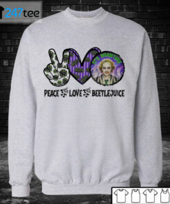 Unisex Sweatshirt Beetlejuice Its Show Time Peace Love Halloween Shirt