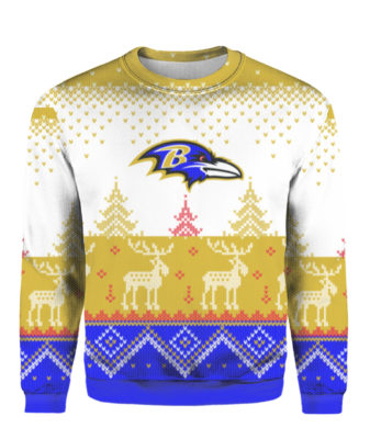 Baltimore Ravens Big Logo 2021 Knit Ugly Pullover Christmas Sweater