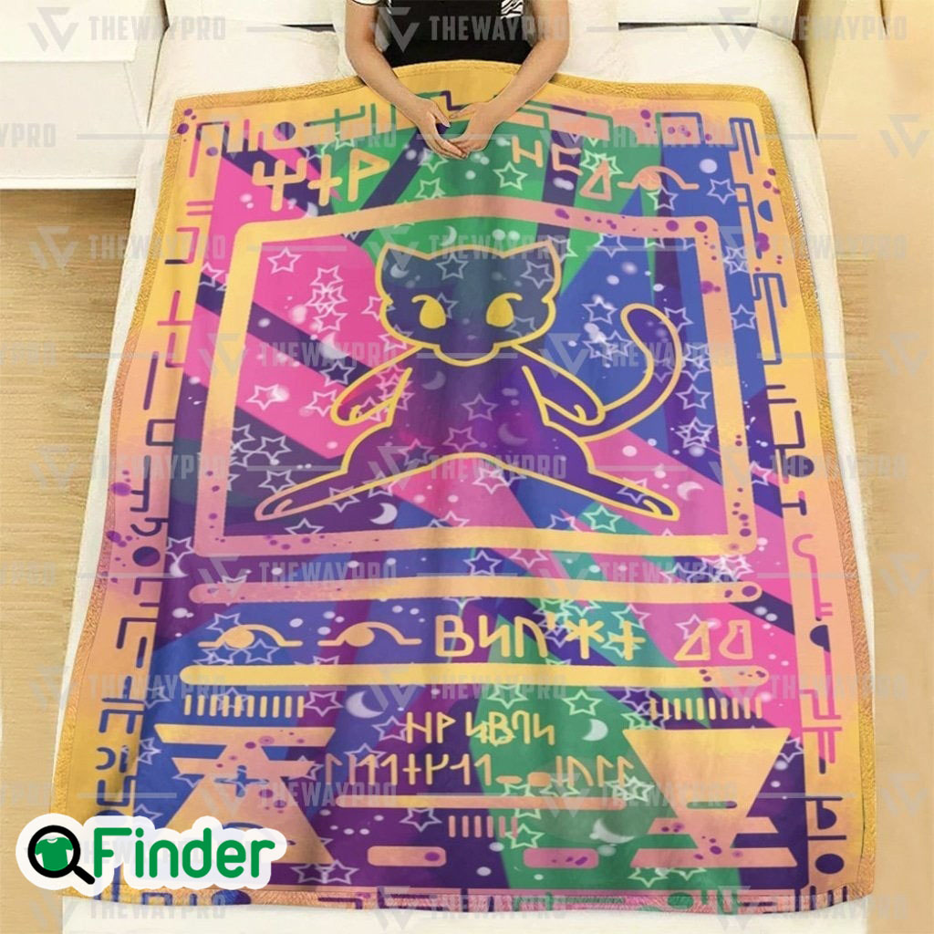 Ancient Mew Shadow Pokemon Trading Card Fleece Blanket 1 Ancient Mew Shadow Pokemon Trading Card Fleece Blanket 1