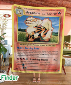 Arcanine Evolutions Pokemon Trading Card Fleece Blanket 1