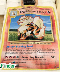 Arcanine Evolutions Pokemon Trading Card Fleece Blanket 2