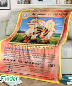 Arcanine Evolutions Pokemon Trading Card Fleece Blanket