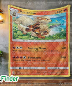Arcanine Pokemon Trading Card Quilt Blanket 1