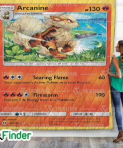 Arcanine Pokemon Trading Card Quilt Blanket