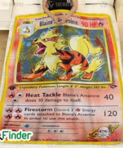 Blaines Arcanine Trading Card Fleece Blanket 1