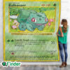 Bulbasaur Pokemon Trading Card Quilt Blanket