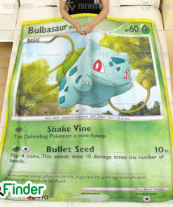 Bulbasaur Secret Wonders Pokemon Trading Card Fleece Blanket 1