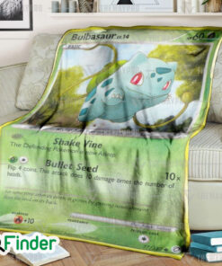 Bulbasaur Secret Wonders Pokemon Trading Card Fleece Blanket