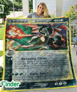 Charizard Dragon Frontiers Pokemon Tradign Card Quilt Blanket 1