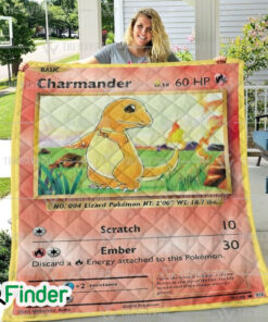 Charmander Pokemon Trading Card Quilt Blanke