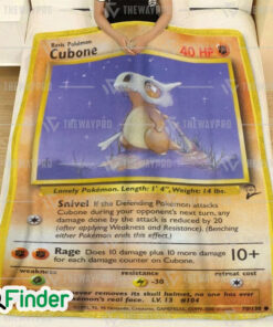 Cubone Pokemon Trading Card Fleece Blanket 1