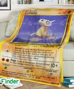 Cubone Pokemon Trading Card Fleece Blanket