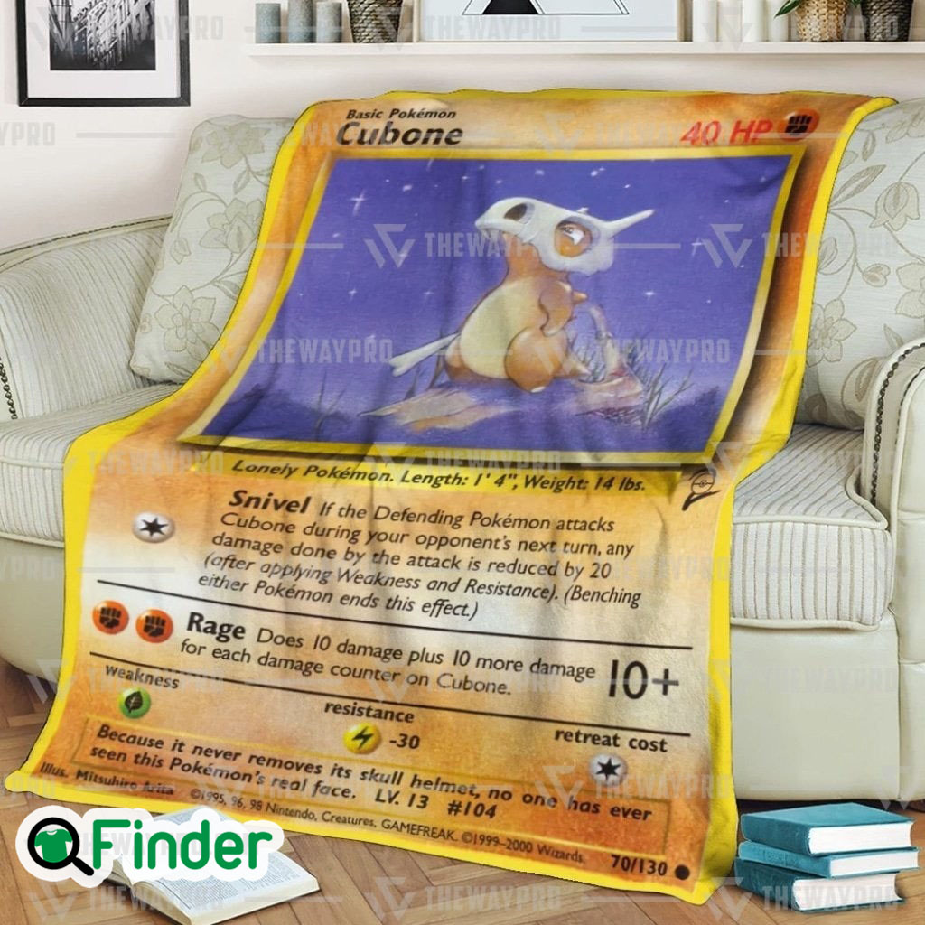 Cubone Pokemon Trading Card Fleece Blanket Cubone Pokemon Trading Card Fleece Blanket