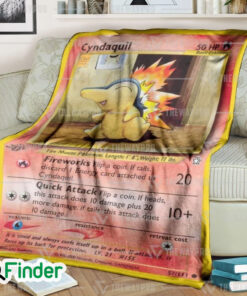 Cyndaquil 1st Edition Fireworks Pokemon Trading Card Fleece Blanket